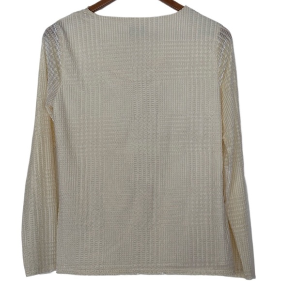 Talbots Cream Cowl Neck Blouse, Delicate Chenille with a Festive Shimmer, NWT - Picture 4 of 5